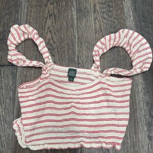 Striped Red and White Crop Top